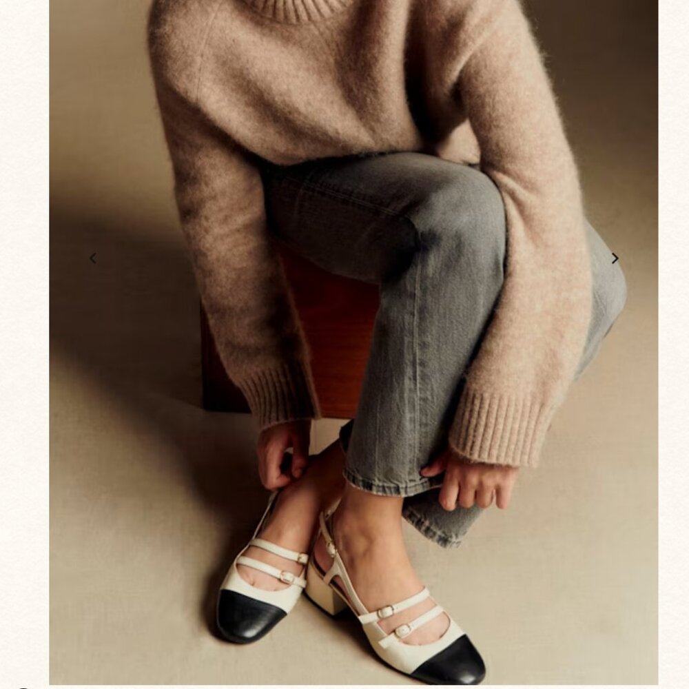 Sezane Paula Babies Ecru / Black - Size 8